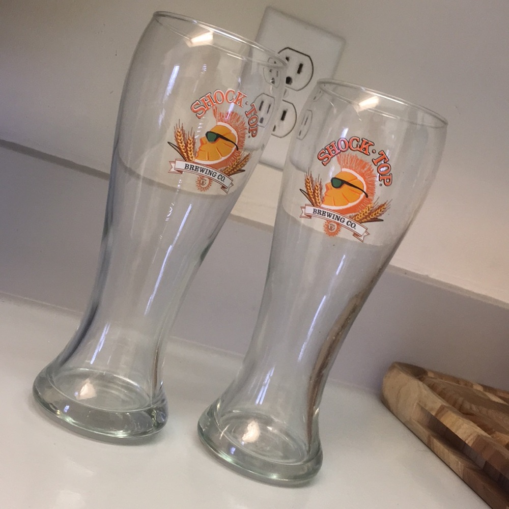 Two matching shock top pint glasses!!